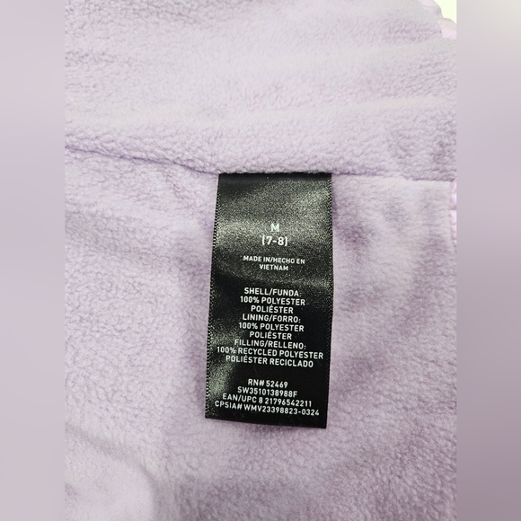 Swiss Tech Girls purple lavender Winter Zip Puffer Jacket with Hood Size M 7/8 - Picture 7 of 8